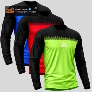 Kit 3 Camiseta Masculina Dryfit Academia Corrida Manga Longa - Imagem 1
