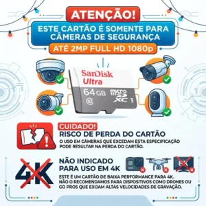 Cartão Memória Micro Sd Tf 64gb Original P/ Câmera Segurança - Imagem 2