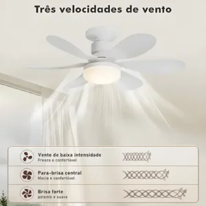Luminária Ventilador De Teto 40w Potente Com Controle Remoto - Imagem 3