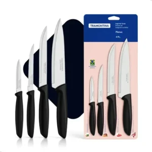 Jogo Facas Tramontina Plenus 4 Peças Inox Multiuso Cozinha - Imagem 1