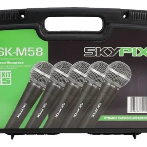 Kit C/ 5 Microfones Profissionais Skypix Sm58a Com Maleta Cor Preto - Imagem 7