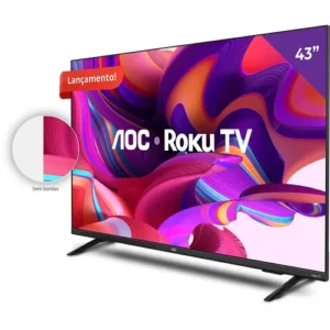 Smart Tv 43'' Full Hd Com Roku Tv 43s5135/78g Aoc Cor Preto - Imagem 3