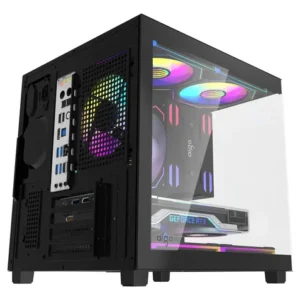 Gabinete Gamer Aigo Luna A275 Preto Mini-Tower com Lateral de Vidro e 3 Fans Rainbow - Imagem 6