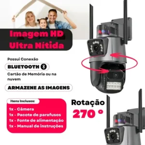 Câmera De Segurança App V3 Alarme Lente Dupla 6mp Wi-fi - Imagem 9