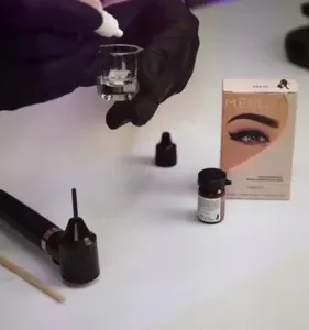 Henna Menela Castanho Escuro Padrão Profissional Para Designer De Sobrancelhas 2.5g Com Fixador E Nanotecnologia Completo - Imagem 2