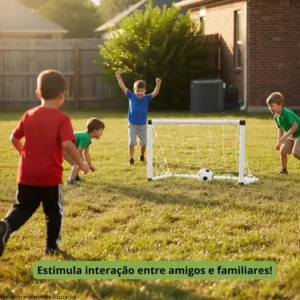 Kit Mini Golzinho Duas Trave Futebol Gol Infantil Bola - Imagem 4