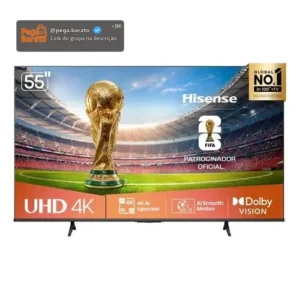 Smart TV Hisense 4K 55 Polegadas 55A6NV com Dolby Vision, HDR10, HLG, Dolby Gaming, Film Maker, DTS Virtual X, Compatibilidade Alexa e Google Home - Imagem 1