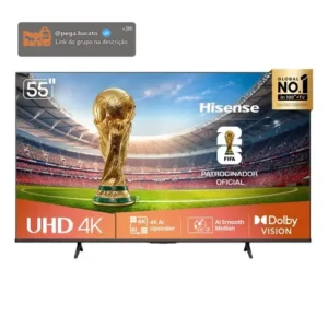 Smart TV Hisense 4K 55 Polegadas 55A6NV com Dolby Vision, HDR10, HLG, Dolby Gaming, Film Maker, DTS Virtual X, Compatibilidade Alexa e Google Home - Imagem 1