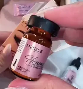 Henna Menela Castanho Escuro Padrão Profissional Para Designer De Sobrancelhas 2.5g Com Fixador E Nanotecnologia Completo - Imagem 32