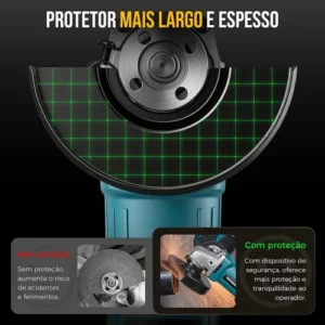 Esmerilhadeira Angular MOHOR 4 em 1 de 1100W, para Cortar, Lixar e Polir - Imagem 8