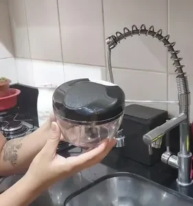 Mini Processador E Triturador De Alimentos Alho Cebola 500ml - Imagem 26